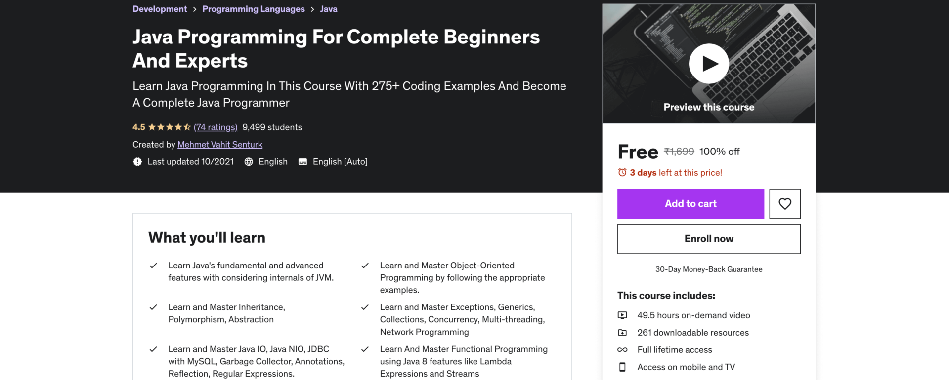 Java Programming For Complete Beginners And Experts [FREE] - Glasmy